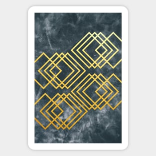 Golden Geometric Marble Design Sticker